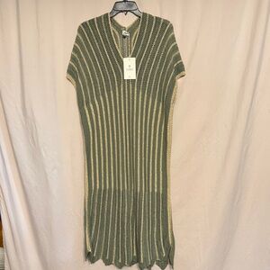 Floris Made In Italy Knit Dress, Size S/M, Color Sage Green/Gold-ish Tan
